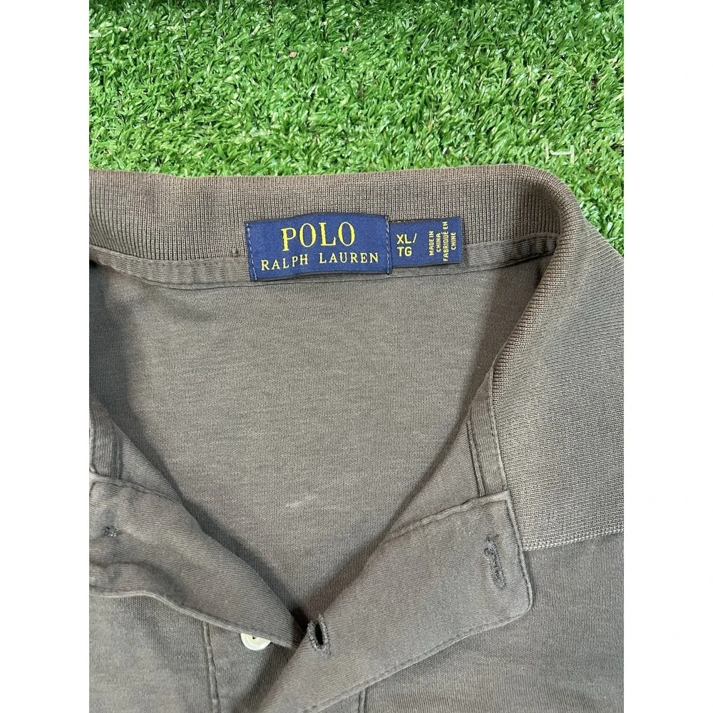 Polo Ralph Lauren Shirt Mens Size‎ XL Dark Gray Short Sleeve Rugby Preppy